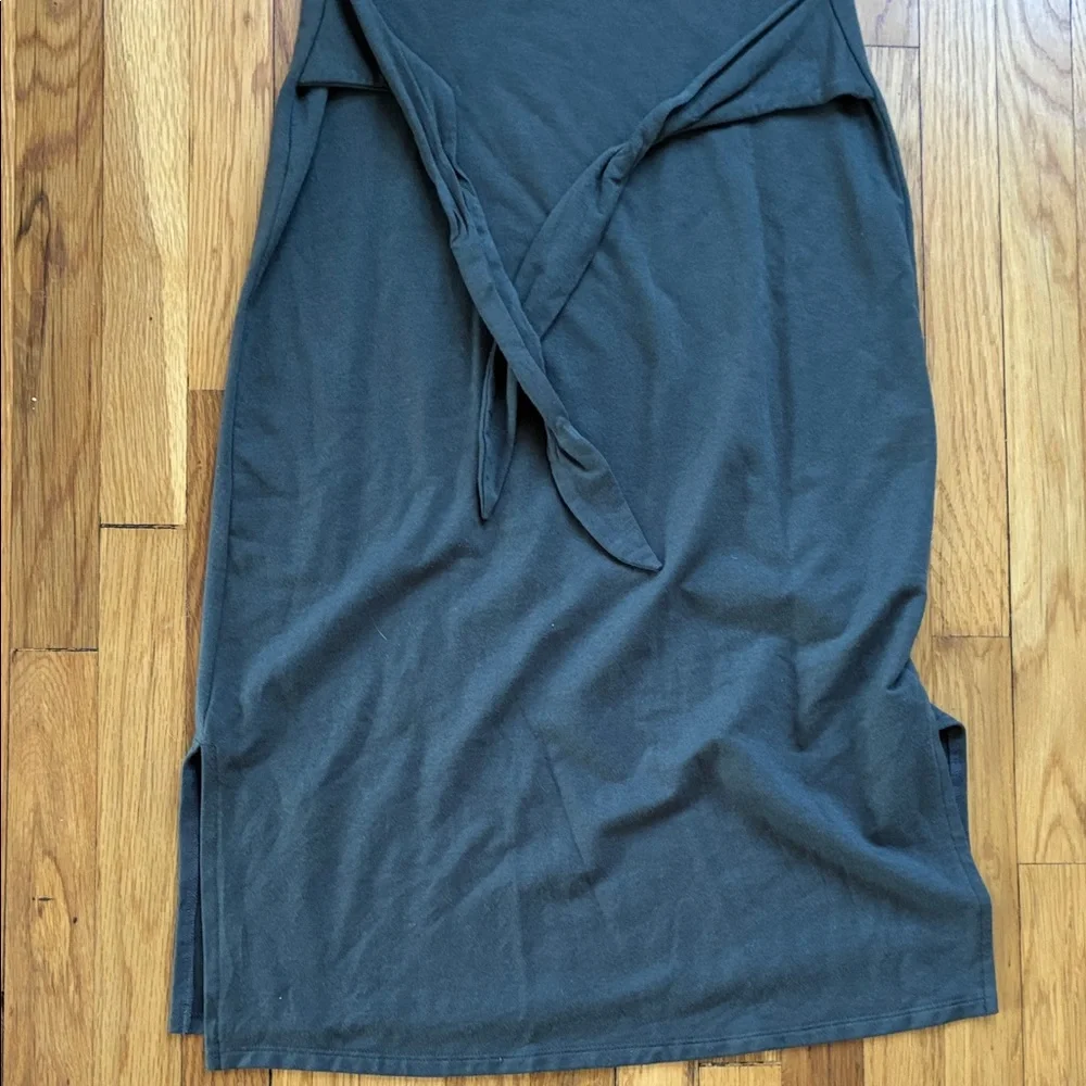 Encircled Dress Medium Bamboo Tie Waist Scoop Neck Reversible Long Sleeve Midi - Picture 6 of 13